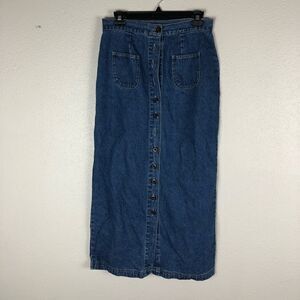 Passports Button Up Denim Skirt Size 10